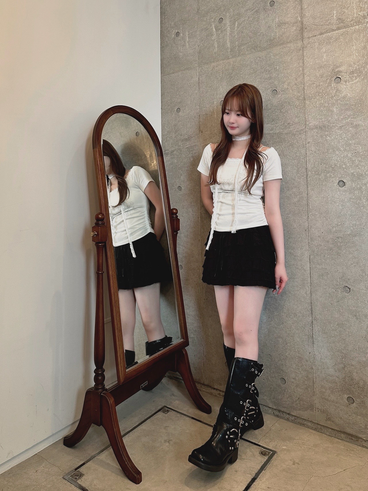 フリルレイヤードミニスカート