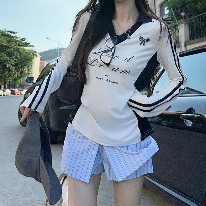 VネックカラーロングTシャツ(本番用)