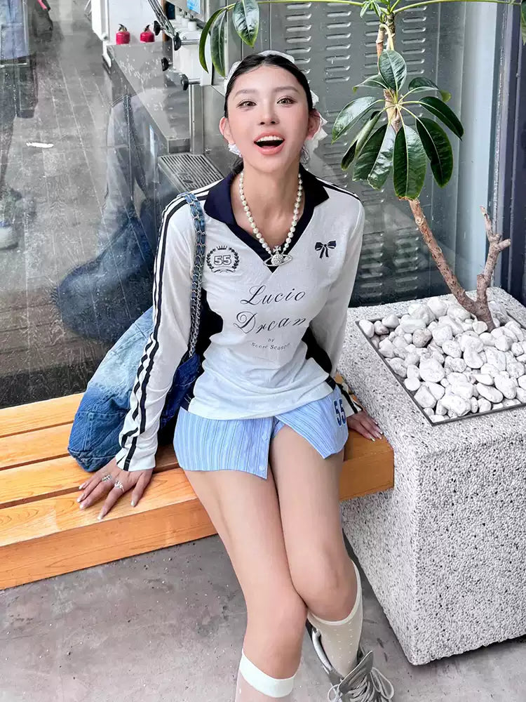 VネックカラーロングTシャツ(本番用)