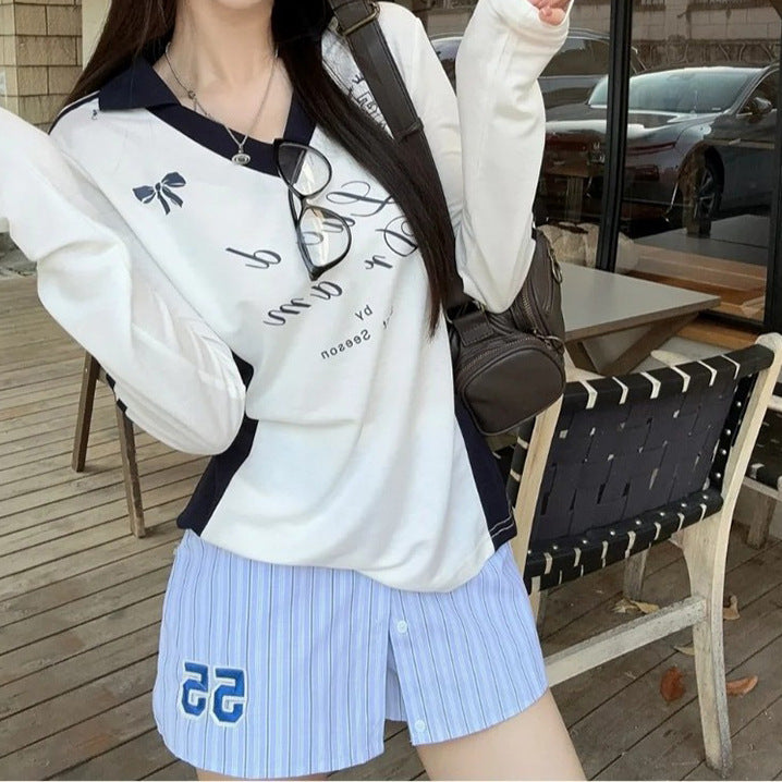 VネックカラーロングTシャツ(本番用)