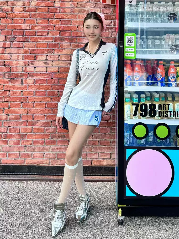 VネックカラーロングTシャツ(本番用)