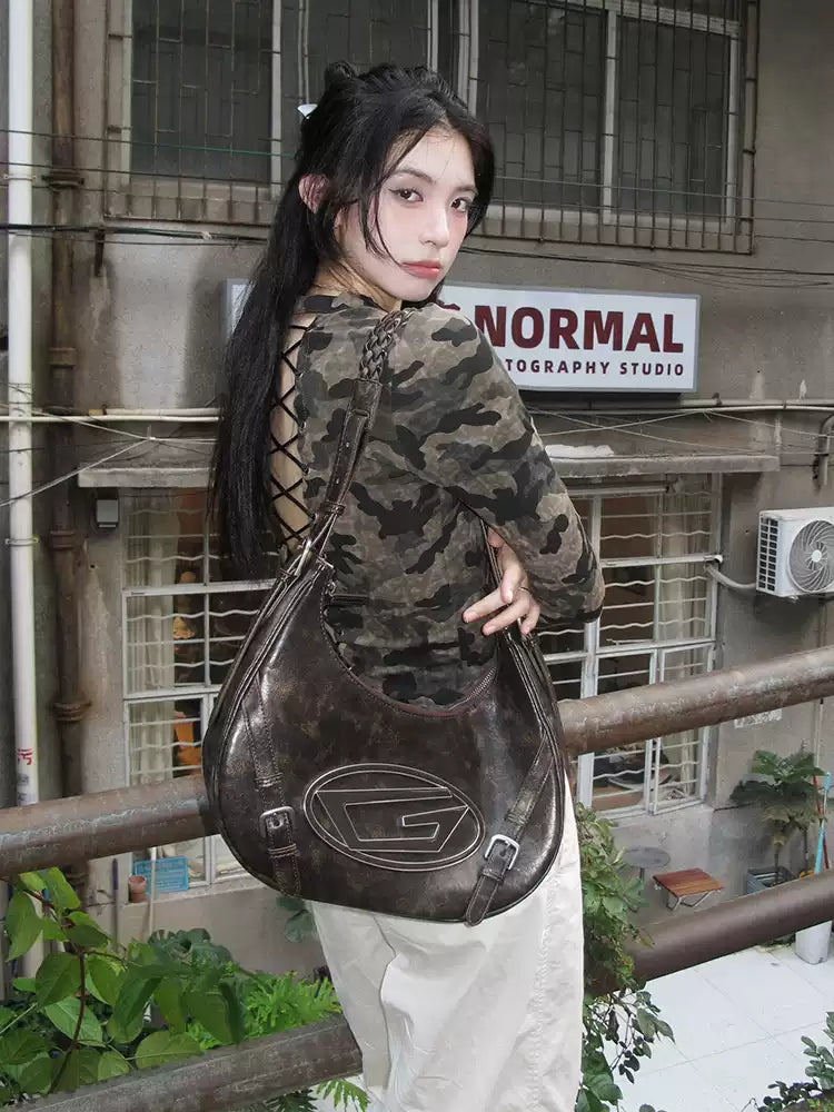 バックレースショート丈迷彩セーター (本番用)