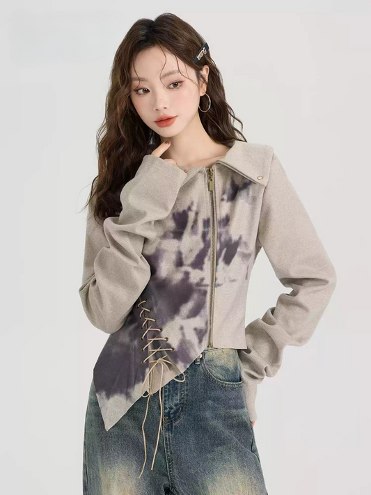 斜め襟タイジッパーロングTシャツ(本番用)